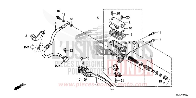 HAUPTBREMSZYLINDER, H. von Integra 750 MAT PEARL GLARE WHITE (NHB54) von 2014
